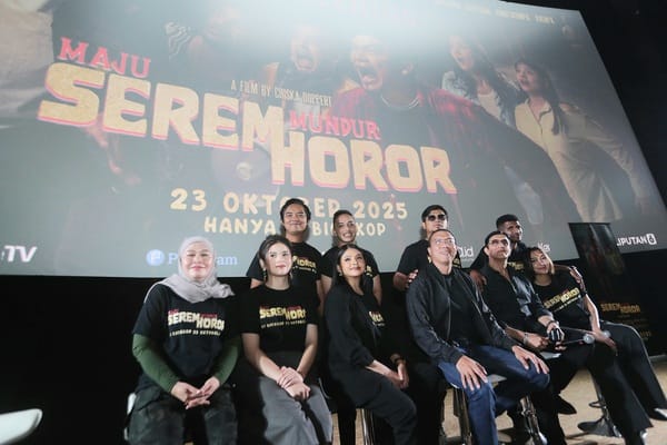 Press Screening Film Maju Serem Mundur di XXI Epicentrum, Kuningan, Jakarta Selatan, Senin (20/10/2025). (Foto -Rezagrapher)