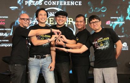 Padi Reborn saat jumpa pers peluncuran album 28 dan rencana menggelar konser bertajuk Dua Delapan di Jakarta, Jumat (23/1/2026). (Foto - Rezagrapher)