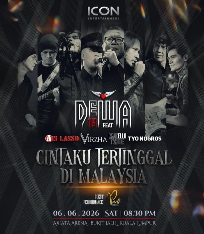 Poster konser Dewa 19 bertajuk "Cintaku Tertinggal di Malaysia". (Foto - @dewa19official)