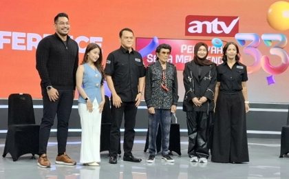 Jumpa pers HUT ke-33 ANTV di Studio 2 TVOne, Kuningan, Jakarta Selatan, Senin (2/3/2026). (Foto - Arie TBI)