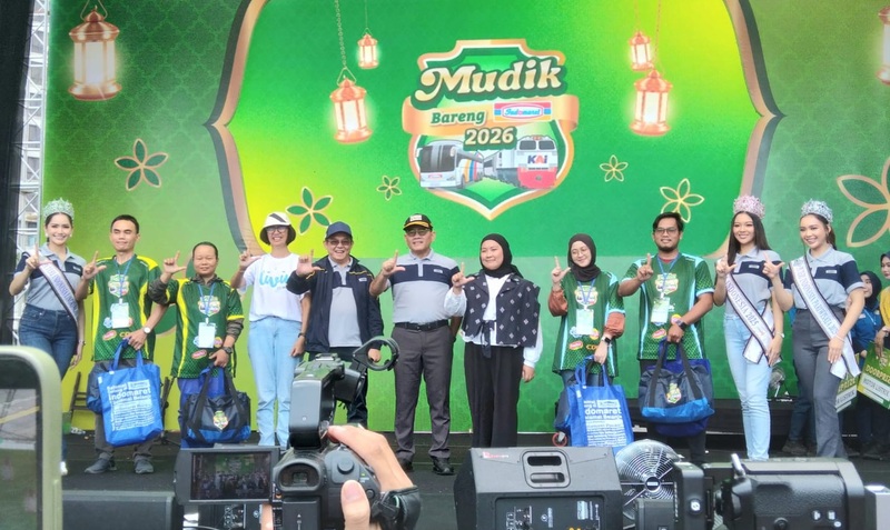 Pelepasan Mudik Bareng Indomaret 2026 di Parkir Timur Senayan, Jakarta Pusat, Rabu (18/3/2026). (Foto - Ian)