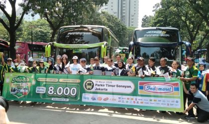 Pelepasan Mudik Bareng Indomaret 2026 di Parkir Timur Senayan, Jakarta Pusat, Rabu (18/3/2026). (Foto - Ian)