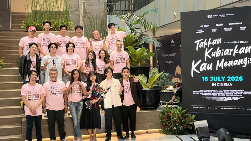 Jumpa pers film Takkan Kubiarkan Kau Menangis produksi Langit Pictures Indonesia di Travoy Hub, Jakarta Timur, Rabu (10/6/2026). (Foto - SBI)