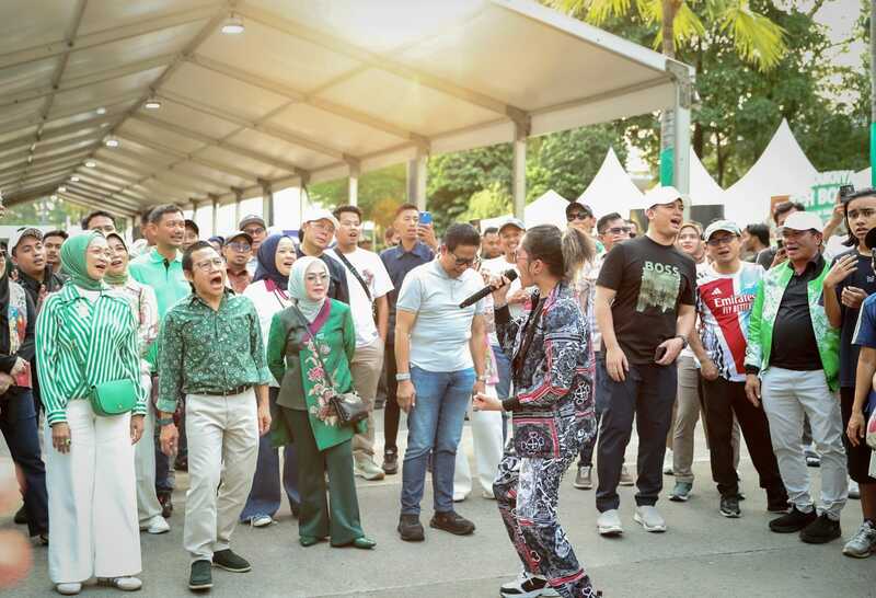 Menteri Koordinator Bidang Pemberdayaan Masyarakat, Muhaimin Iskandar (Cak Imin) saat menghadiri Lokarya Fest 2026 di Plaza Barat Gelora Bung Karno (GBK), Senayan, Jakarta Pusat pada Sabtu (25/7/2026). (Foto - Rezagrapher)